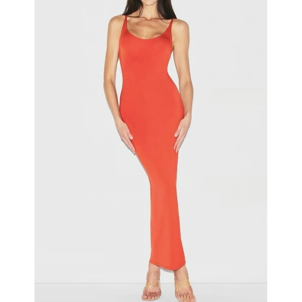 Skims Smooth Lounge Skimpy Scoop Neck Dress DR-DRS-8163W Terra Medium